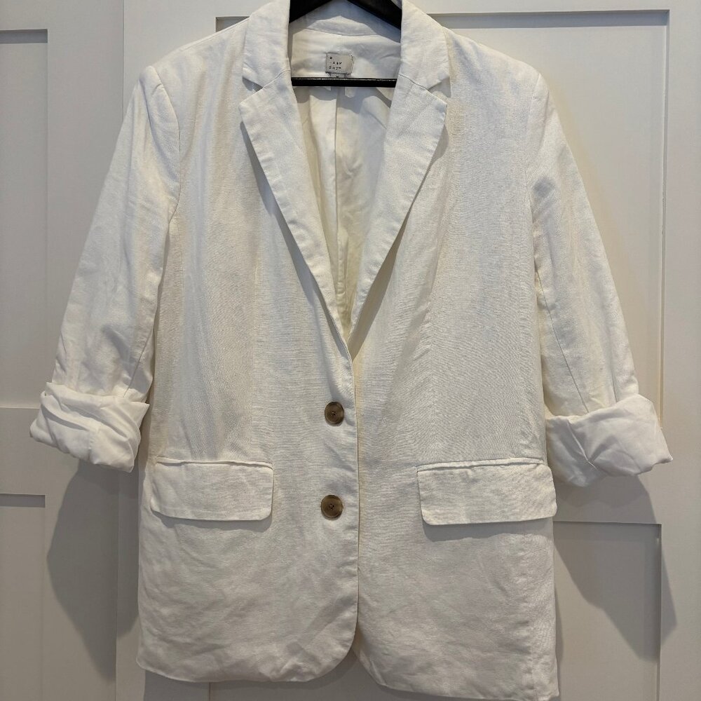 Target White Linen Blazer